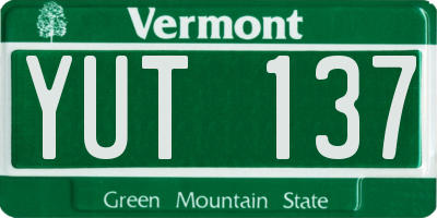 VT license plate YUT137
