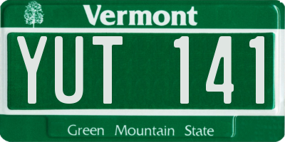 VT license plate YUT141