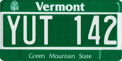 VT license plate YUT142