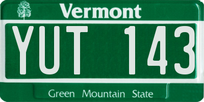 VT license plate YUT143