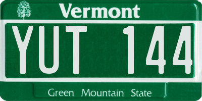 VT license plate YUT144