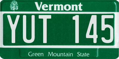 VT license plate YUT145