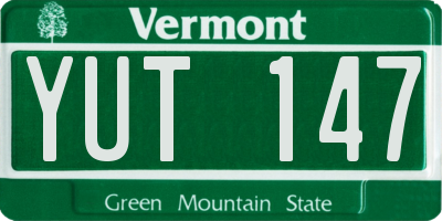 VT license plate YUT147