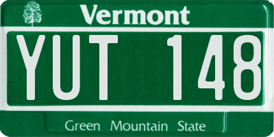 VT license plate YUT148