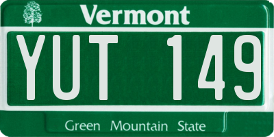 VT license plate YUT149