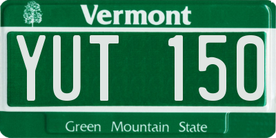 VT license plate YUT150