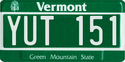 VT license plate YUT151