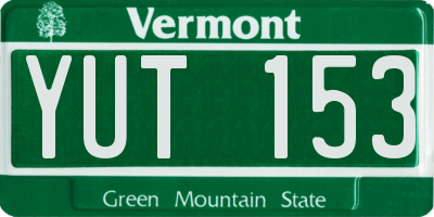 VT license plate YUT153
