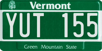VT license plate YUT155