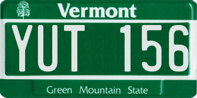 VT license plate YUT156