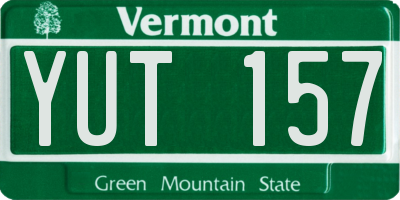 VT license plate YUT157