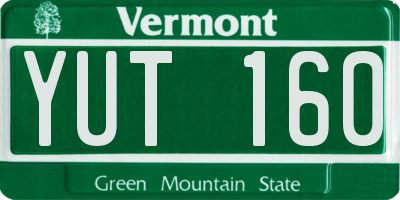 VT license plate YUT160