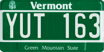 VT license plate YUT163