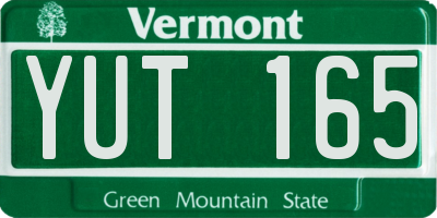 VT license plate YUT165