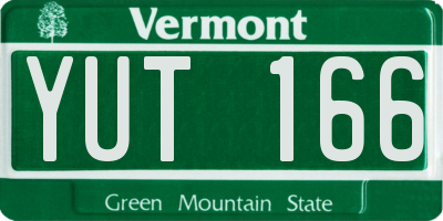 VT license plate YUT166