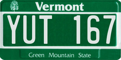 VT license plate YUT167