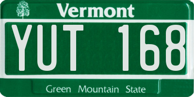 VT license plate YUT168