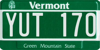 VT license plate YUT170
