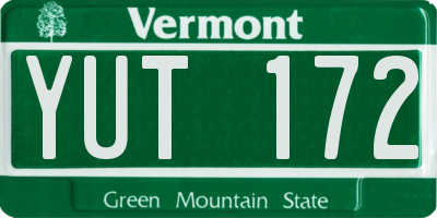 VT license plate YUT172
