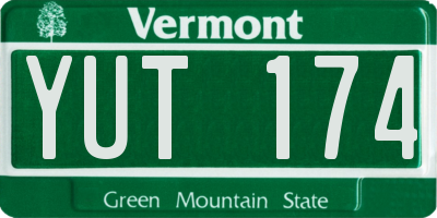 VT license plate YUT174