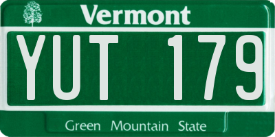 VT license plate YUT179