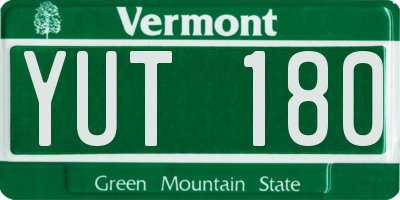 VT license plate YUT180