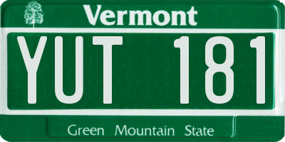 VT license plate YUT181