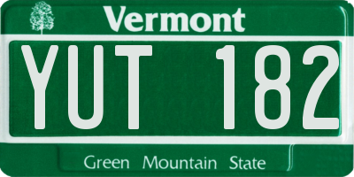 VT license plate YUT182
