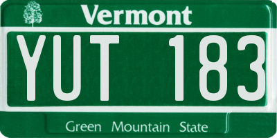 VT license plate YUT183