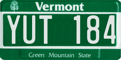 VT license plate YUT184