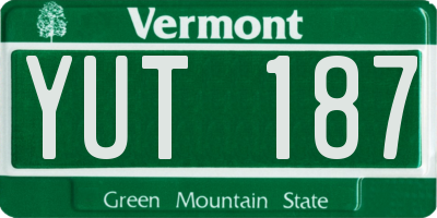 VT license plate YUT187