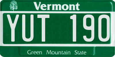VT license plate YUT190