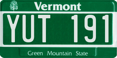 VT license plate YUT191