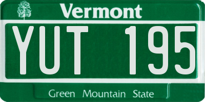 VT license plate YUT195