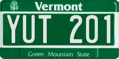 VT license plate YUT201