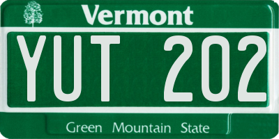 VT license plate YUT202