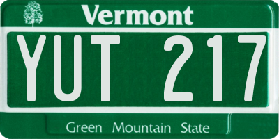 VT license plate YUT217