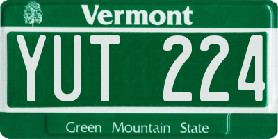 VT license plate YUT224