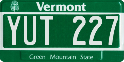 VT license plate YUT227