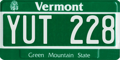 VT license plate YUT228