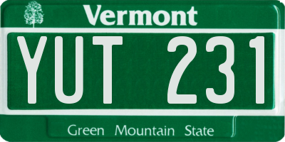 VT license plate YUT231