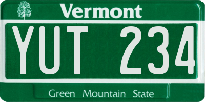 VT license plate YUT234