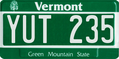 VT license plate YUT235