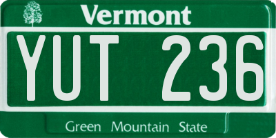VT license plate YUT236