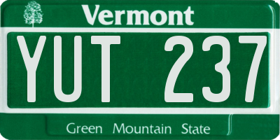VT license plate YUT237