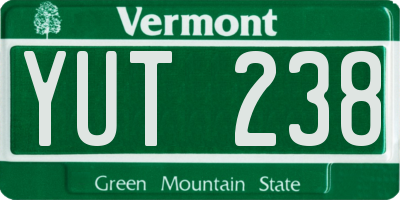 VT license plate YUT238