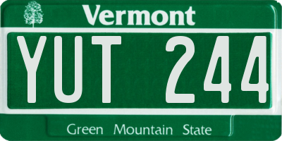 VT license plate YUT244