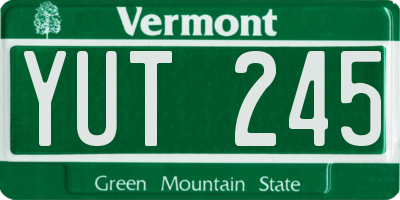 VT license plate YUT245