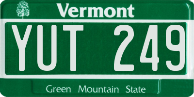 VT license plate YUT249
