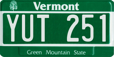 VT license plate YUT251